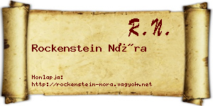 Rockenstein Nóra névjegykártya