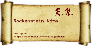 Rockenstein Nóra névjegykártya